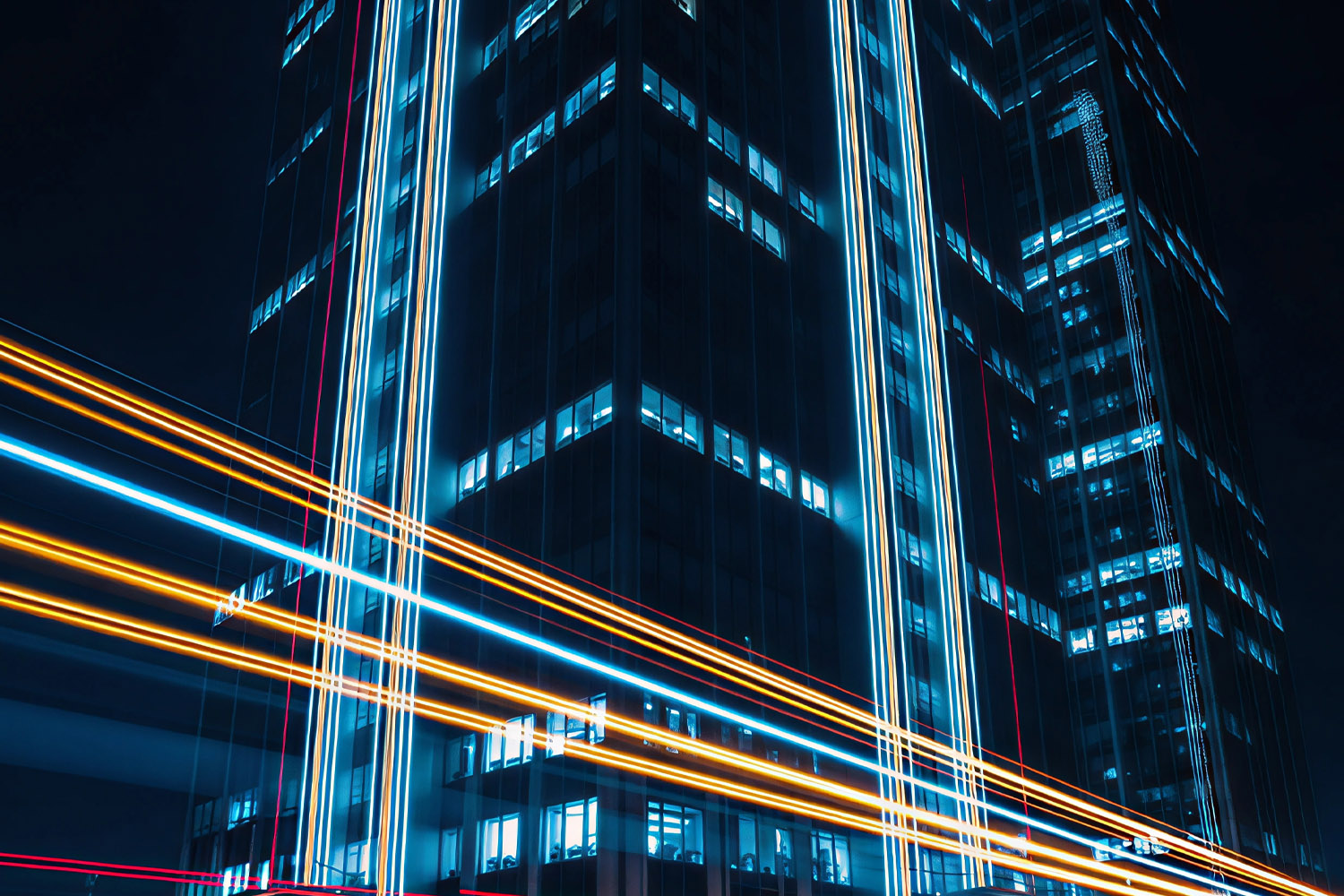 Fintechs city at night